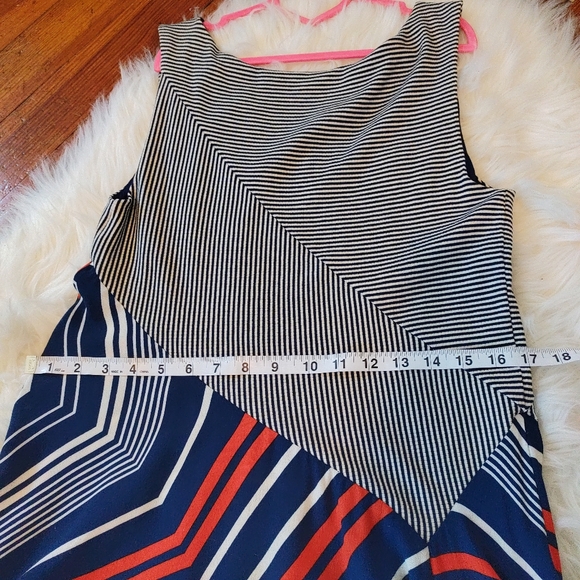Anthropologie Maeve Cameron  asymmetrical red white & blue Dress S - Picture 9 of 9